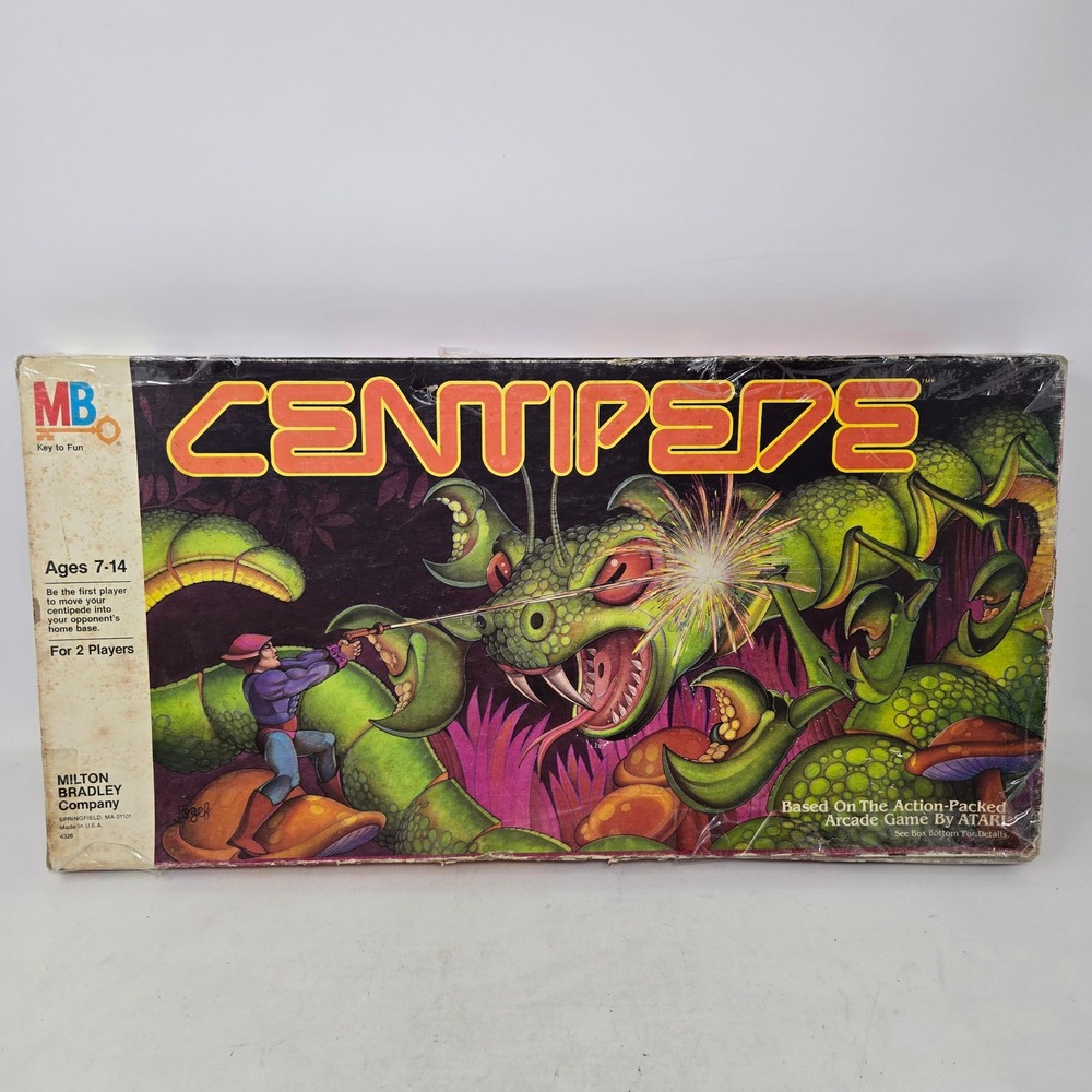 Vintage 1983 Milton Bradley Centipede Board Game Atari Arcade Incomplete